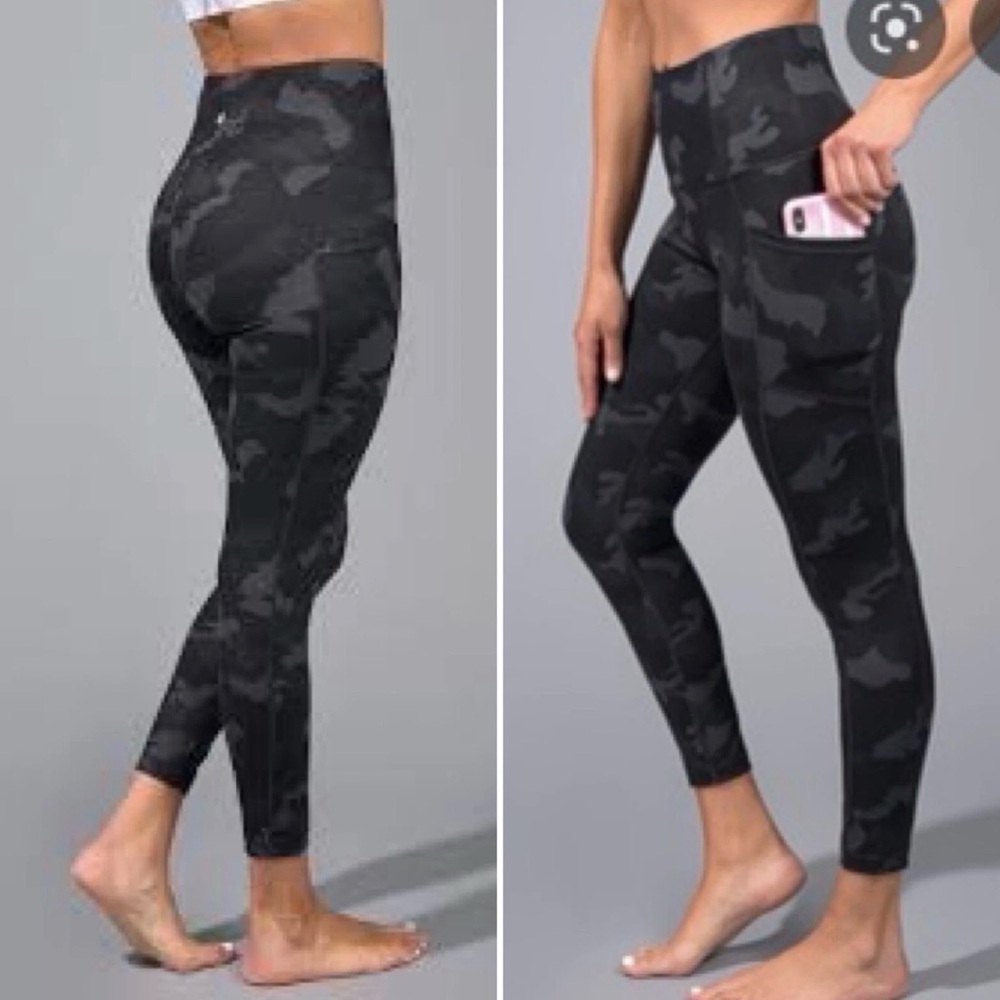 Yogalicious Lux Women’s Black/Grey Camo Activewear Leggings. Size Medium